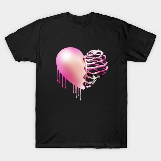 Broken heart, watercolor design, heart disease awareness T-Shirt by Collagedream